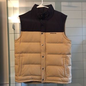 Patagonia Bivy Down Vest - Tan/Navy Men’s M